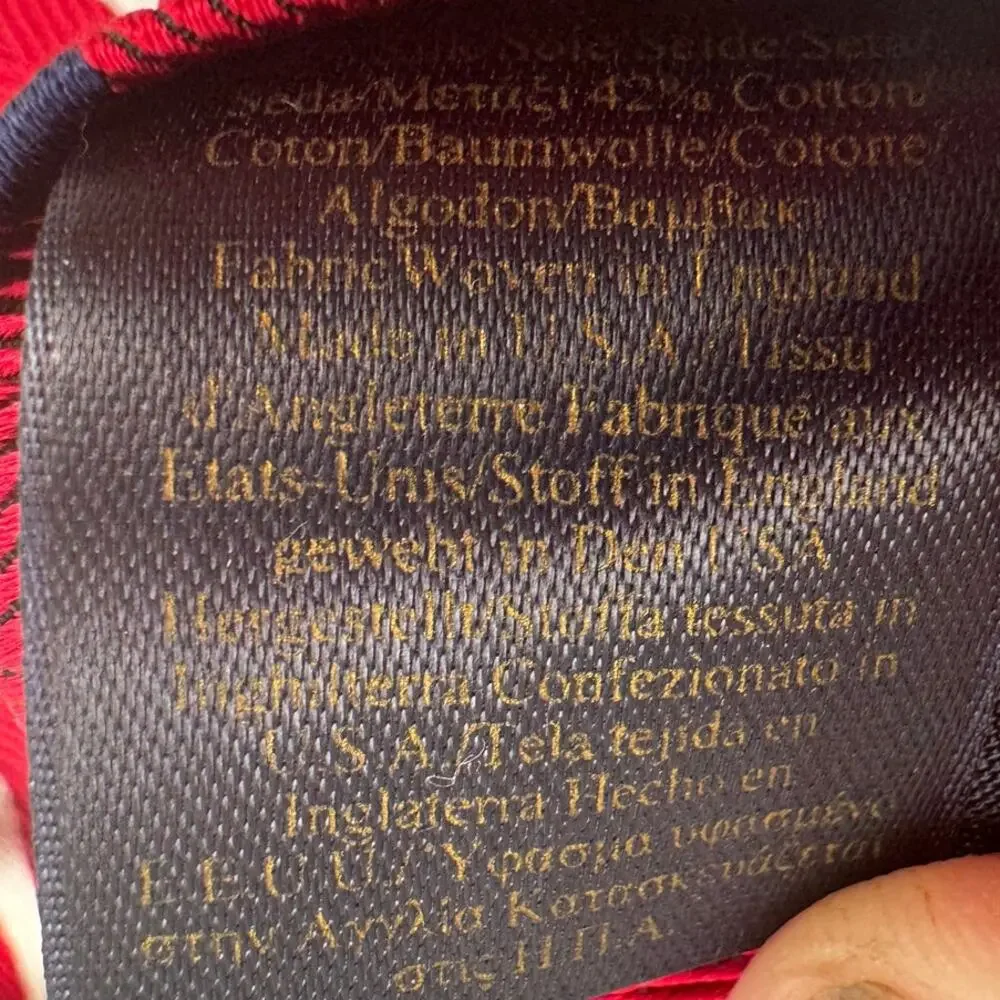 Brooks Brothers NWOT Men's Red & Navy Blue Silk Blend Striped Neck Tie